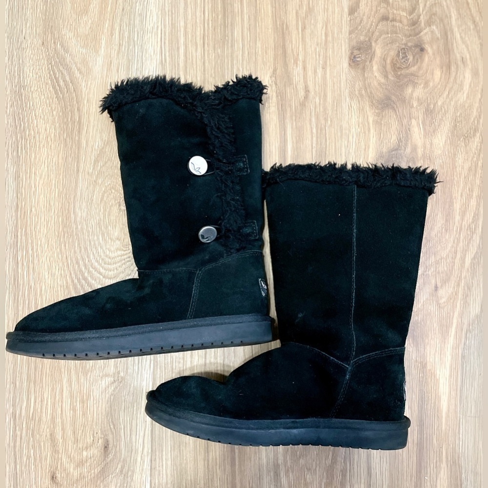 KOOLABURRA BY UGG Big Girl Kinslei Black Tall Boots style Size 4 EUC